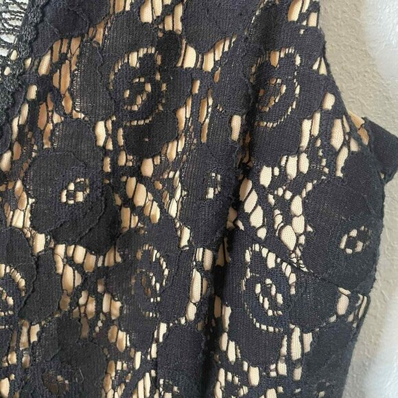 NWT Francesca's Black Lace V Neck Fit and Flare Dress Size M - Picture 7 of 8
